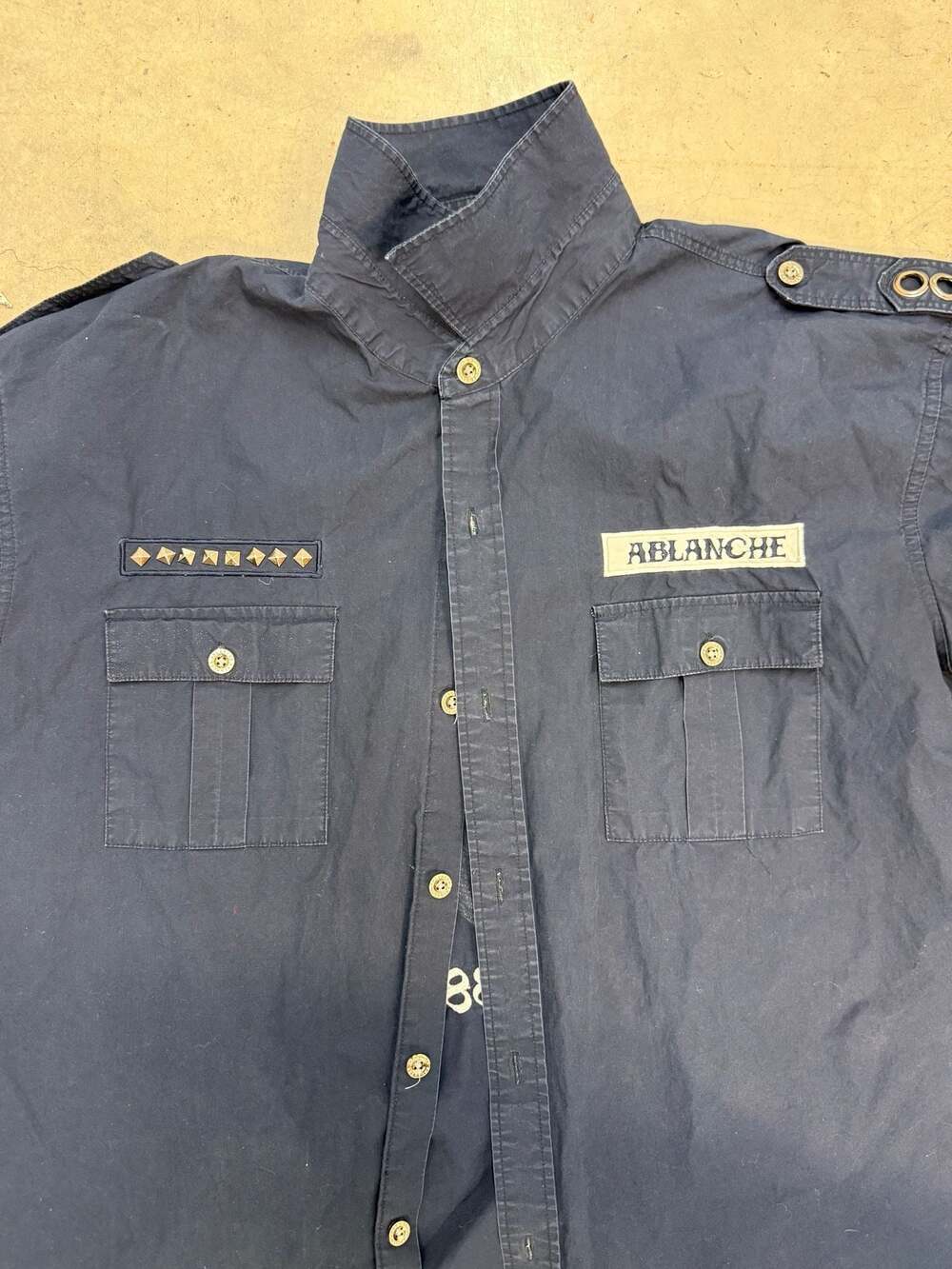 Ablanche 3XL Live To Ride Motorcycle Club Studded Short Sleeve Work Shirt - Picture 3 of 4
